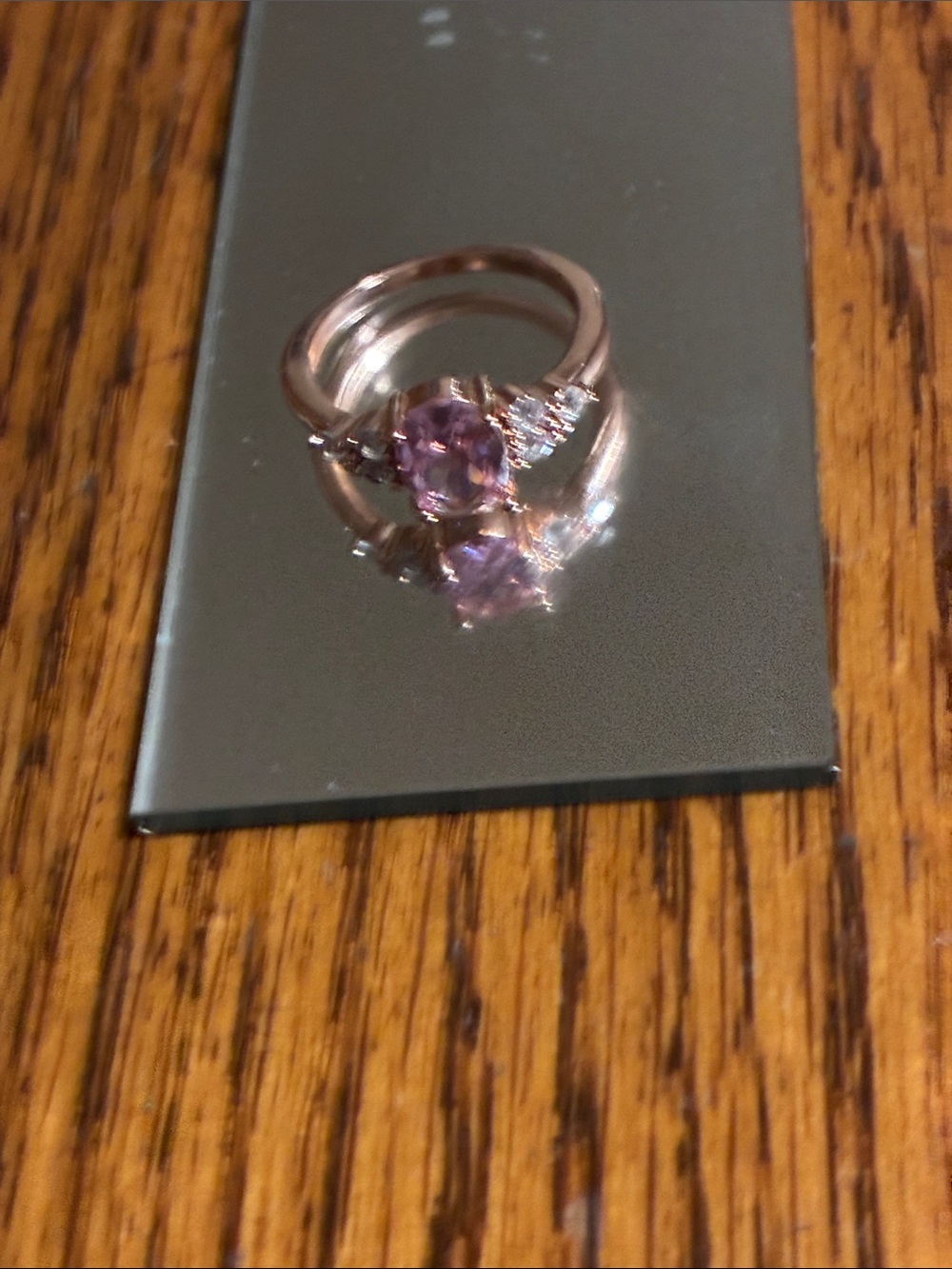 Elegant Purple Gemstone Ring with Accent Stones - Women's Jewelry